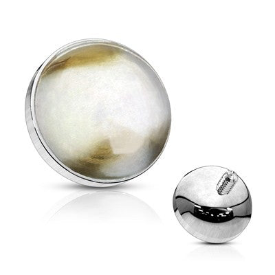 14g Steel Internally Threaded Shell Inlayed Dome Dermal Tops