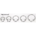 14g Internally Threaded Steel Circular Barbell