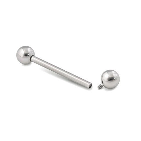 14g Internally Threaded Straight Steel Barbell