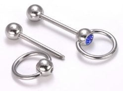 14g Steel Jeweled Doorknocker Barbell