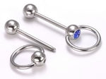 14g Steel Jeweled Doorknocker Barbell