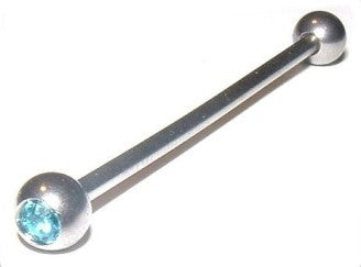 14g Steel Jeweled Industrial Straight Barbell