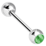 14g Externally Threaded Jeweled Steel Barbell