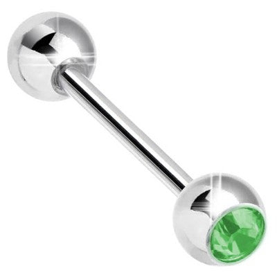 14g Externally Threaded Jeweled Steel Barbell