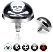 14g Steel Logo Top for Internally Threaded Body Jewelry