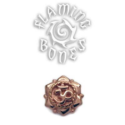 14g Lotus Om Threaded Ends in Gold Plated Sterling Silver