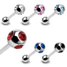14g Multi-Jeweled Steel Barbell