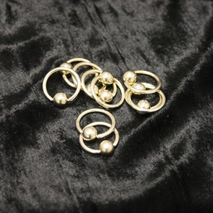 14g Pyrite Gold Titanium Captive Bead Rings