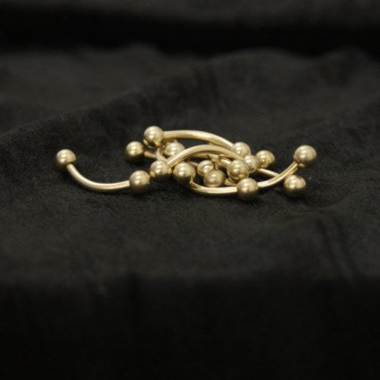 14g Pyrite Gold Titanium Curved Barbell