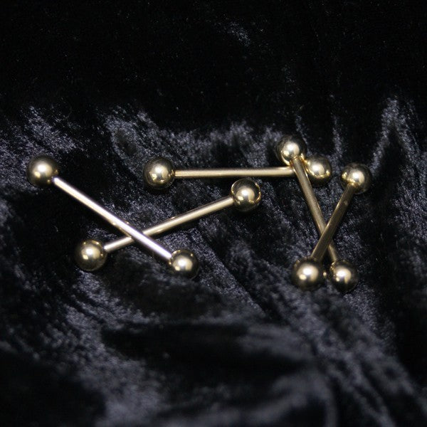 14g Pyrite Gold Titanium Straight Barbell