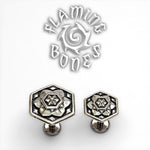 14g "Seven Days of Creation" Sacred Geometry Threaded Ends in Sterling Silver