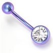 14g 15/32" Single Jewel Titanium Belly Curve