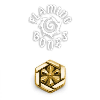 14g "Solar Flare" Sacred Geometry Threaded Ends in Brass