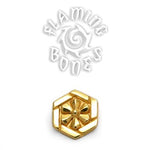 14g "Solar Flare" Sacred Geometry Threaded Ends in Sterling Silver or Gold Plated Sterling Silver