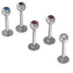 14g Steel Externally Threaded Jeweled Labret