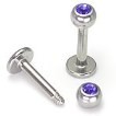 14g Steel Externally Threaded Jeweled Labret