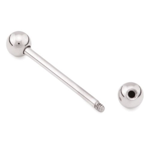 14g Straight Surgical Steel External Thread Barbell