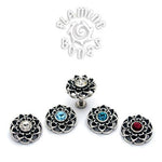 14g Sterling Silver Lotus Threaded Ends With Accent for Internally Threaded Body Jewelry