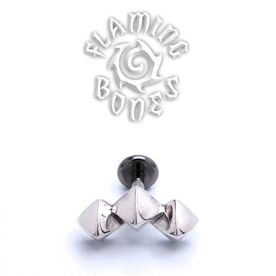 14g Stud Cluster Threaded Ends in Sterling Silver