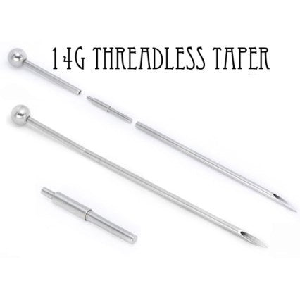 14g Threadless Taper for Internally Threaded Body Jewelry