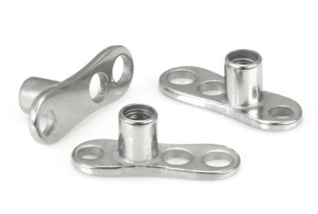 14g Titanium Dermal Anchor with 3-Hole Base