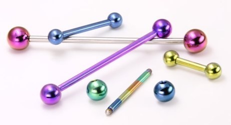 14g Titanium Straight Barbell - Externally Threaded