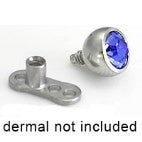 14g and 12g Jeweled Ball Top for Internally Threaded Jewelry