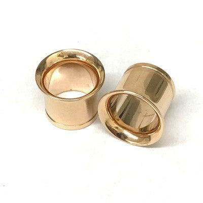 14k Rose Gold Single Flare Tunnel / Eyelet