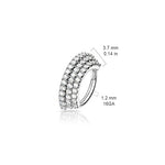 16g 5/16 Brass Rings - Cubic Zirconia Lined Plated Bendable Hoops