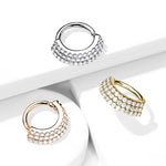 16g 5/16 Brass Rings - Cubic Zirconia Lined Plated Bendable Hoops