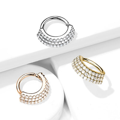 16g 5/16 Brass Rings - Cubic Zirconia Lined Plated Bendable Hoops