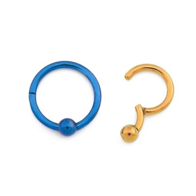 16g Hinged Titanium Captive Bead Clicker Ring