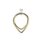 16g Implant Grade Titanium Hinged Segment Hoop Ring With Double Chevron Line