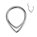 16g Implant Grade Titanium Hinged Segment Hoop Ring With Double Chevron Line