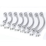 16g Internally Threaded Steel Curved Barbell