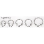16g Internally Threaded Steel Circular Barbell