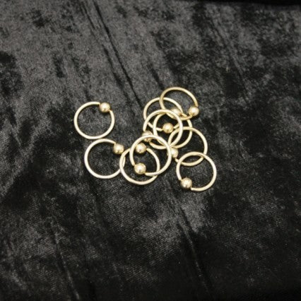 16g Pyrite Gold Titanium Captive Bead Rings