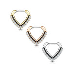 16g Septum Clicker - Chevron Design with Paved Gems