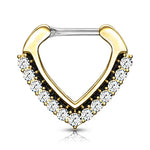 16g Septum Clicker - Chevron Design with Paved Gems