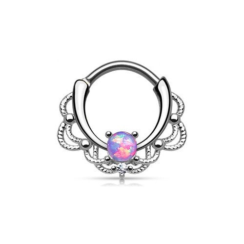 16g Septum Clicker - Lacey Single Opal
