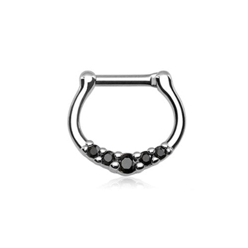 16g Septum Clicker - with Five Small Gems