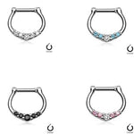 16g Septum Clicker - with Five Small Gems