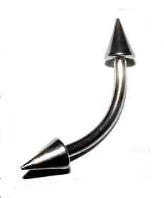 16g Steel Curved Barbell with Steel Spikes