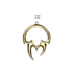 16g Steel Segment Captive Rings with Tribal Fangs