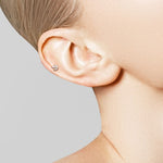 16g Surgical Steel Push-In Style Labret with 3 Marquise Prong Set Gems