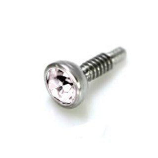 16g and 18g Steel Internally Threaded Jeweled Ball with Thread Leader