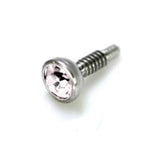 16g and 18g Steel Internally Threaded Jeweled Ball with Thread Leader