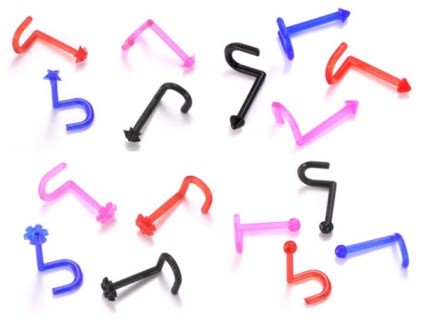 18g Bioplast Nostril Screw - 100 Piece Assorted