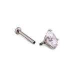 18g Internal FLAT BACK Disc Steel Labret Post - Version 2