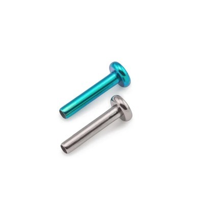 18g Internally Threaded Titanium Labret - Post Only - Flat Disc